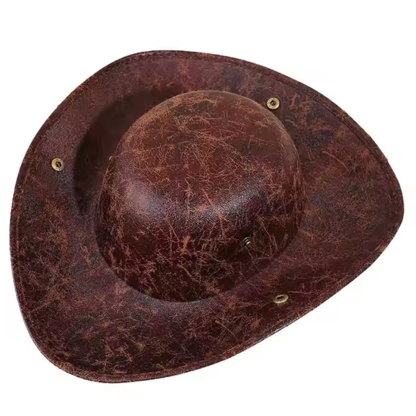 PIRATE HAT Brown Tricorn Faux Leather (Adult Size)
