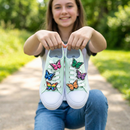 BUTTERFLY SHOE CHARM COLLECTION (Pack of 6) Rainbow Colors, Set of Essentials