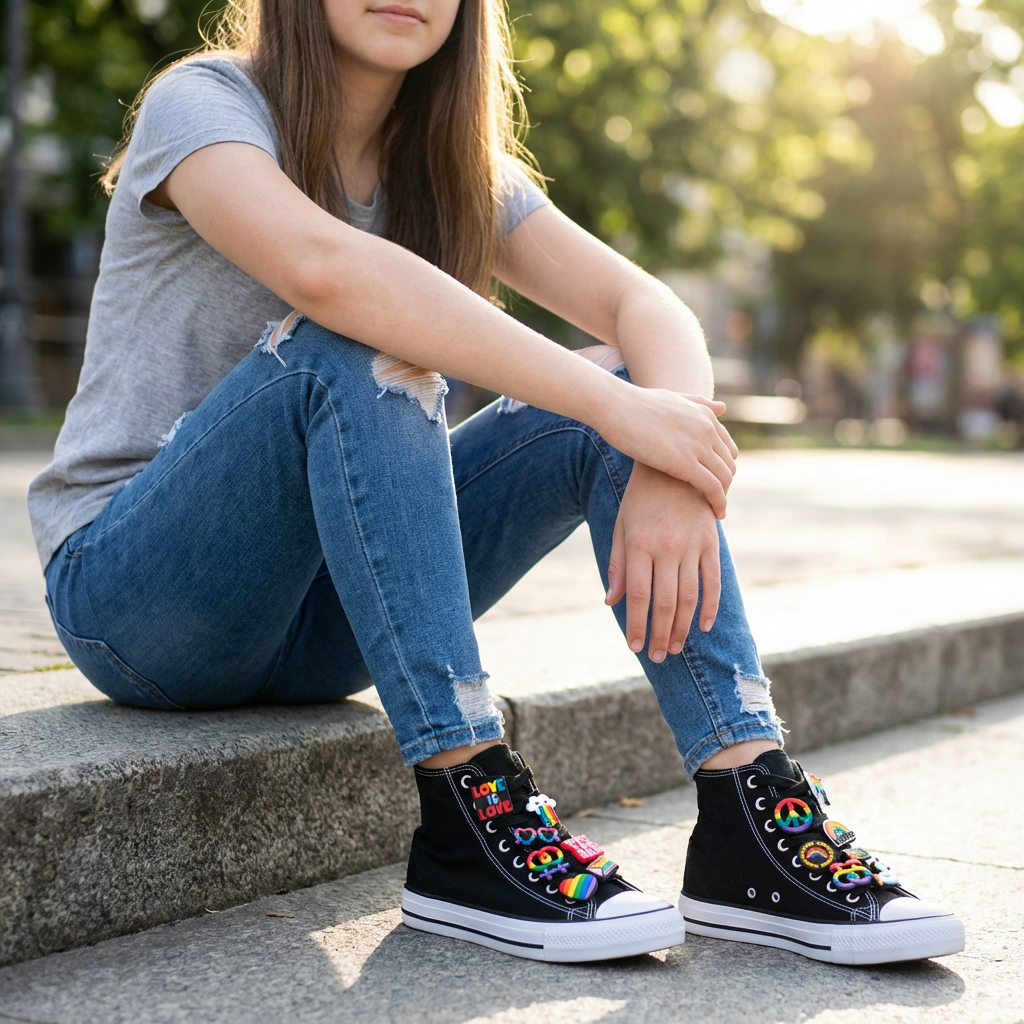 LGBTQ+ SHOE CHARM COLLECTION (Pack of 14) Rainbow Pride, Complete Set