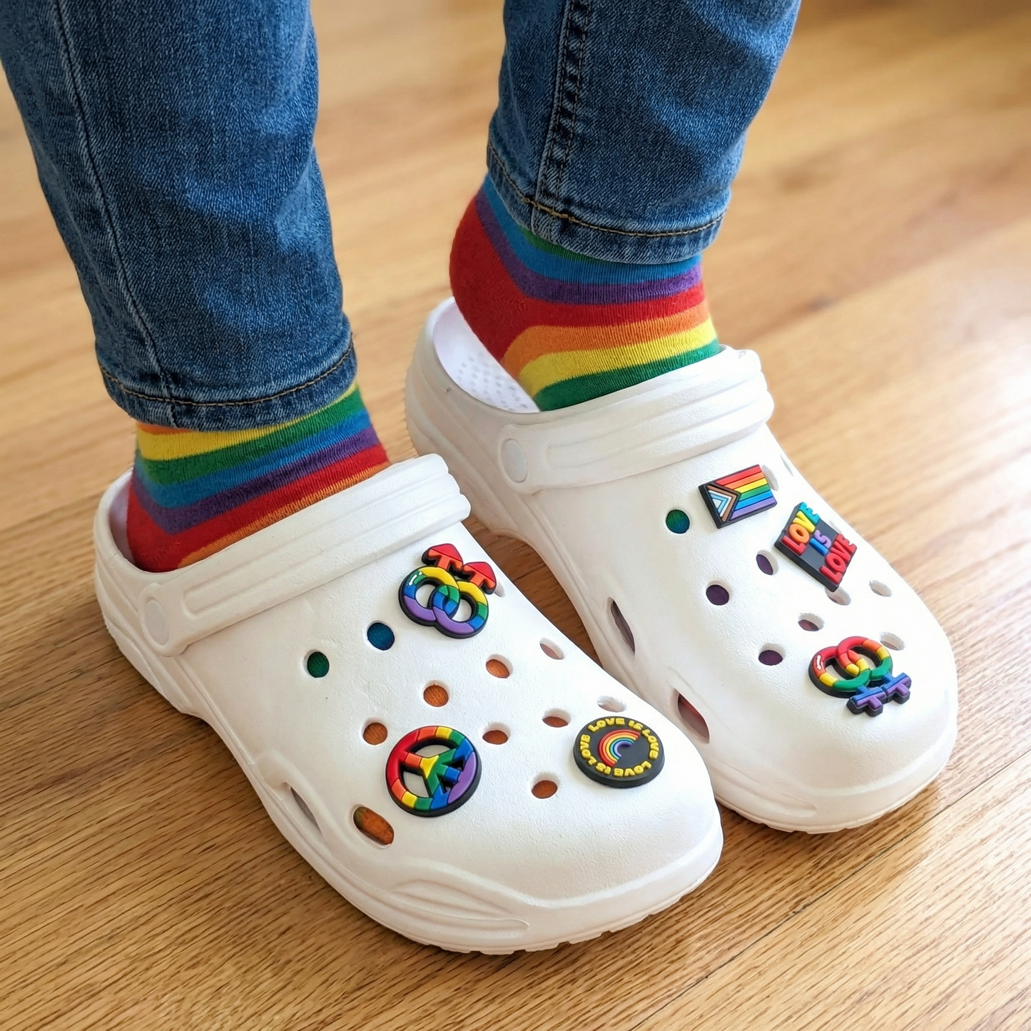 LGBTQ+ SHOE CHARM COLLECTION (Pack of 6) Rainbow Pride, Set of Essentials