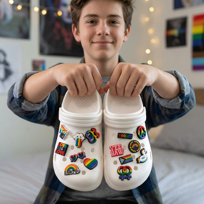 LGBTQ+ SHOE CHARM COLLECTION (Pack of 14) Rainbow Pride, Complete Set