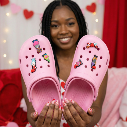 ROMANTIC GNOME SHOE CHARM COLLECTION (Pack of 6) Romantic Heart Trolls, Set of Essentials