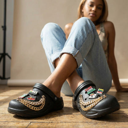 BLACK LIVES MATTER SHOE CHARM COLLECTION (Pack of 8) BLM Empowerment, Set of Essentials with Chains