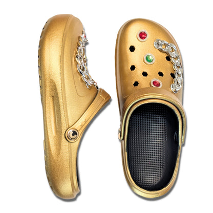 Woman's Gold Clogs, Craytown Brand, Accessories Optional, W7-11.5