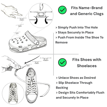 PATRIOTIC SHOE CHARM COLLECTION (Pack of 14) USA American, Complete Set