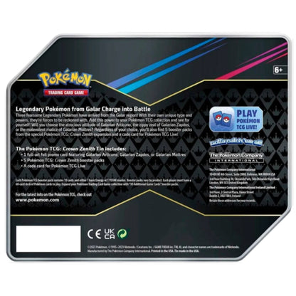 Pokemon TCG: Crown Zenith (SWSH12.5) Crown Zenith Tin Set of 3