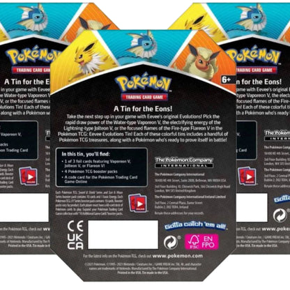 Pokemon TCG: Evolving Skies (SWSH07) Eevee Evolutions Tin Set of 3