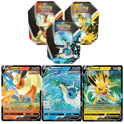 Pokemon TCG: Evolving Skies (SWSH07) Eevee Evolutions Tin Set of 3