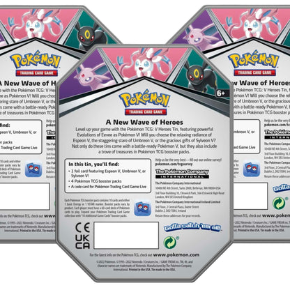 Pokemon TCG: V Heroes Tin Set of 3 (International Version)