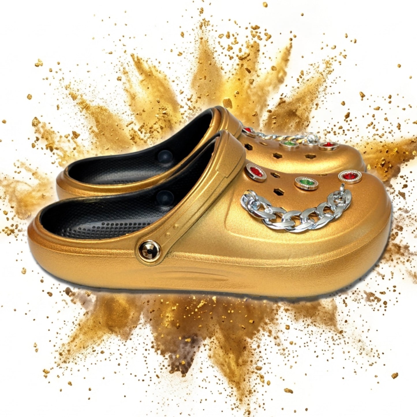Woman's Gold Clogs, Craytown Brand, Accessories Optional, W7-11.5