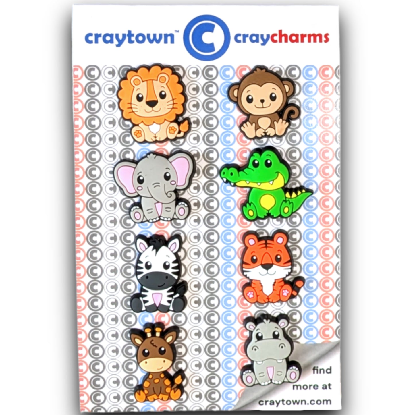 CUTE EXOTIC ANIMAL SHOE CHARM COLLECTION (Pack of 8) Complete Set