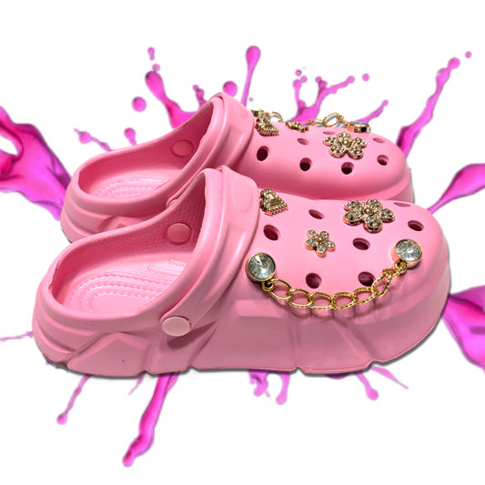 Girl's Pink Clogs, Craytown Brand, Accessories Optional, Big Kids' C11-J4