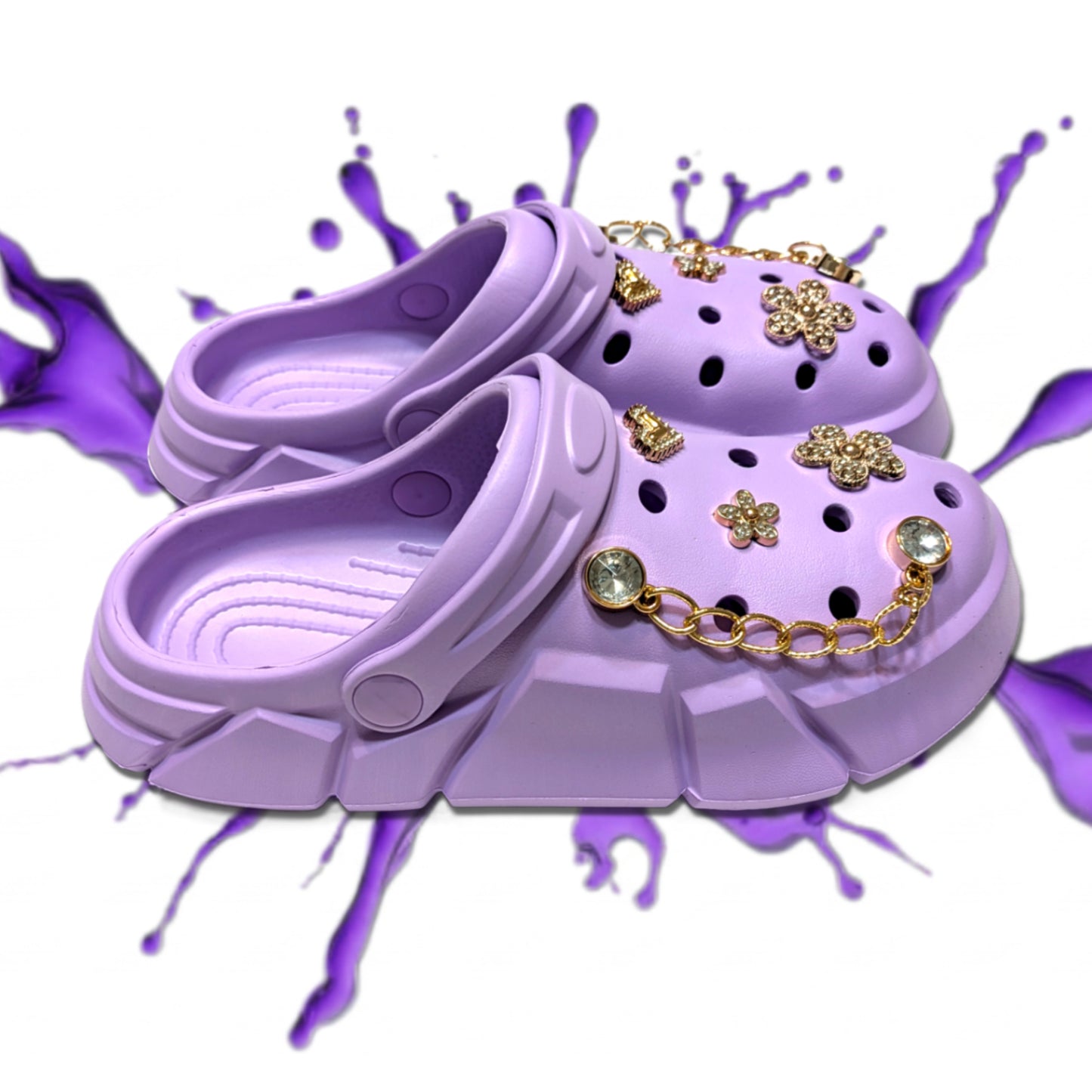Girl's Purple Clogs, Craytown Brand, Accessories Optional, Big Kids' C11-J4